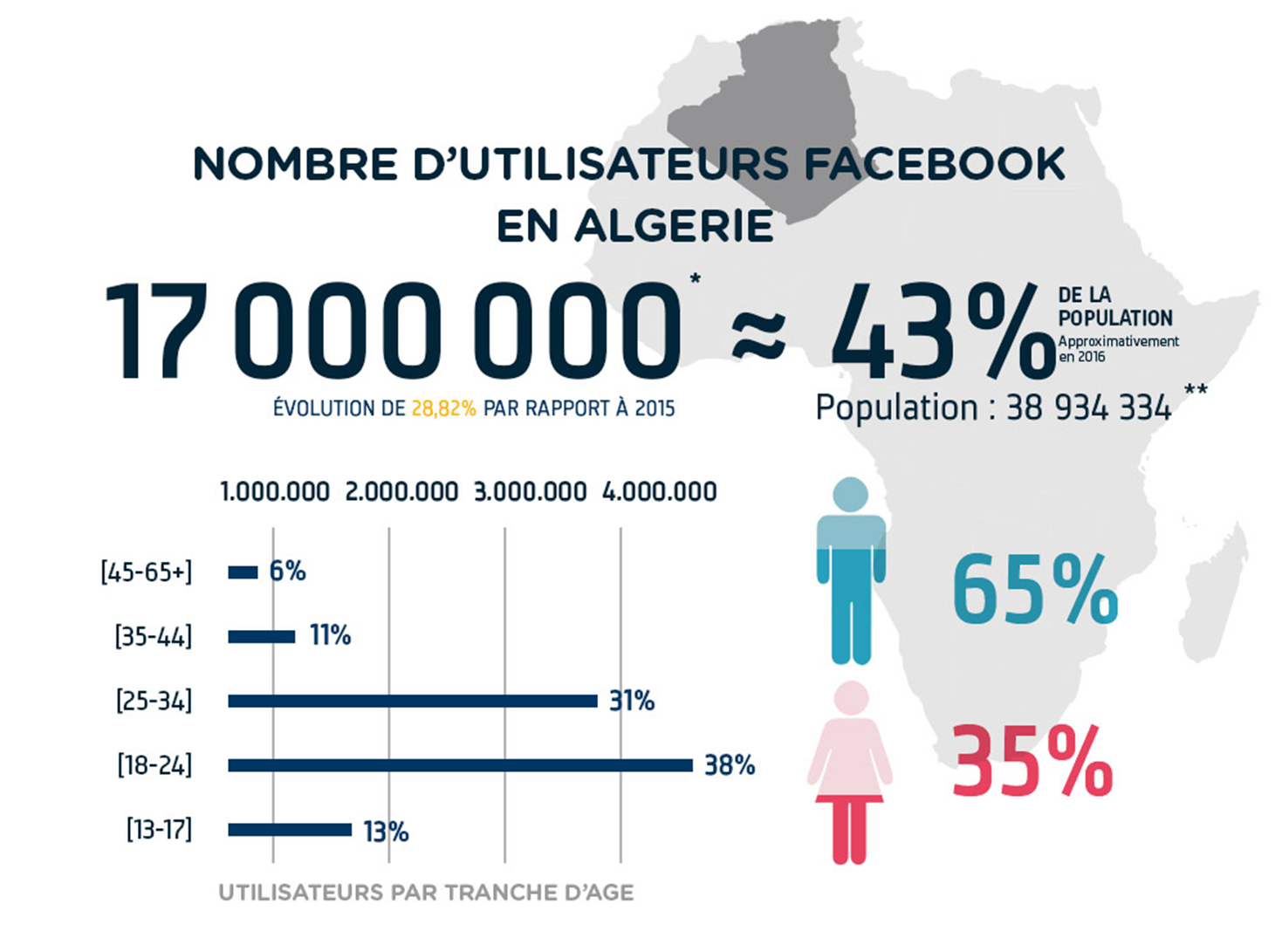 17 millions d'utilisateurs Facebook en Algérie