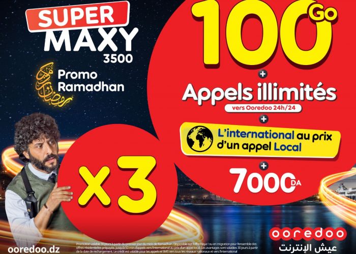 Ooredoo triple les avantages Voix et Internet de ses recharges MAXY