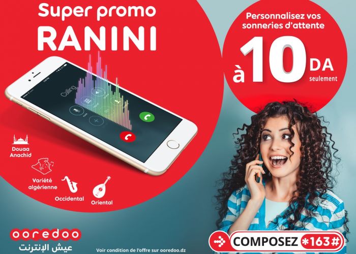 Nouvelle Promo sur le service Ranini de Ooredoo