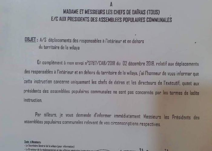 Tizi Ouzou : Le wali se rétracte après avoir tenté de soumettre tout déplacement des maires à son autorisation