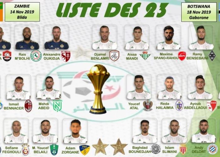  Liste des 23 pour Algérie-Zambie : Hilal Soudani revient