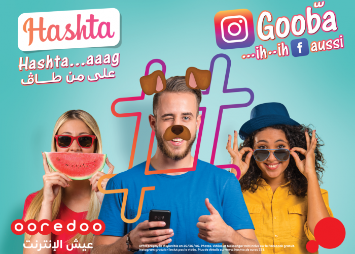  Nouvelle offre innovante « Hashta » de Ooredoo: Instagram et Facebook gratuits et une multitude d’autres exclusivités sur Hashta