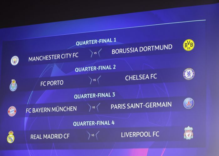 Ligue des champions (quarts et demi-finales) : Bayern-PSG, City-Borussia, Real Madrid-Liverpool et Porto-Chelsea