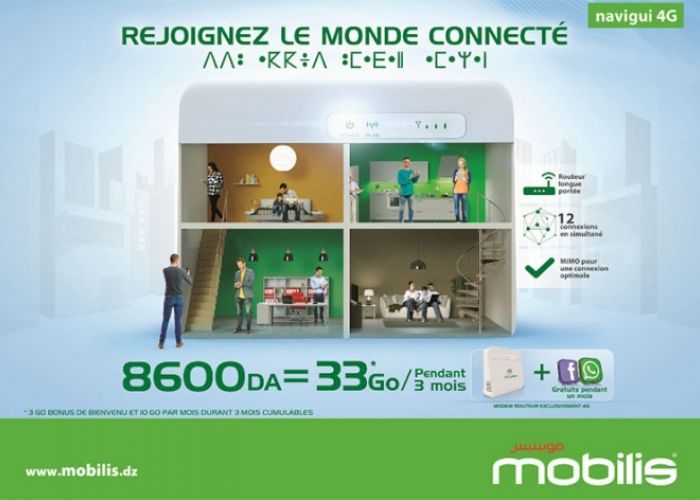 Pack Navigui 4G de Mobilis: 33Go d'internet à 8600 DA!