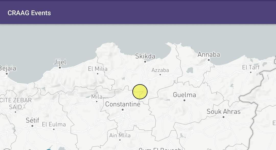 Secousse tellurique de magnitude 3,8 degrés enregistrée à Zerdeza (Skikda)