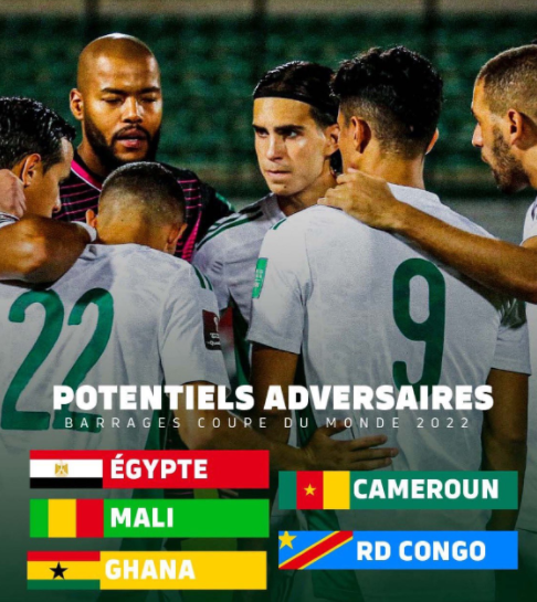 Mondial 2022 (matchs barrages): L’Algérie connaîtra son adversaire ce samedi à 16 h à Douala