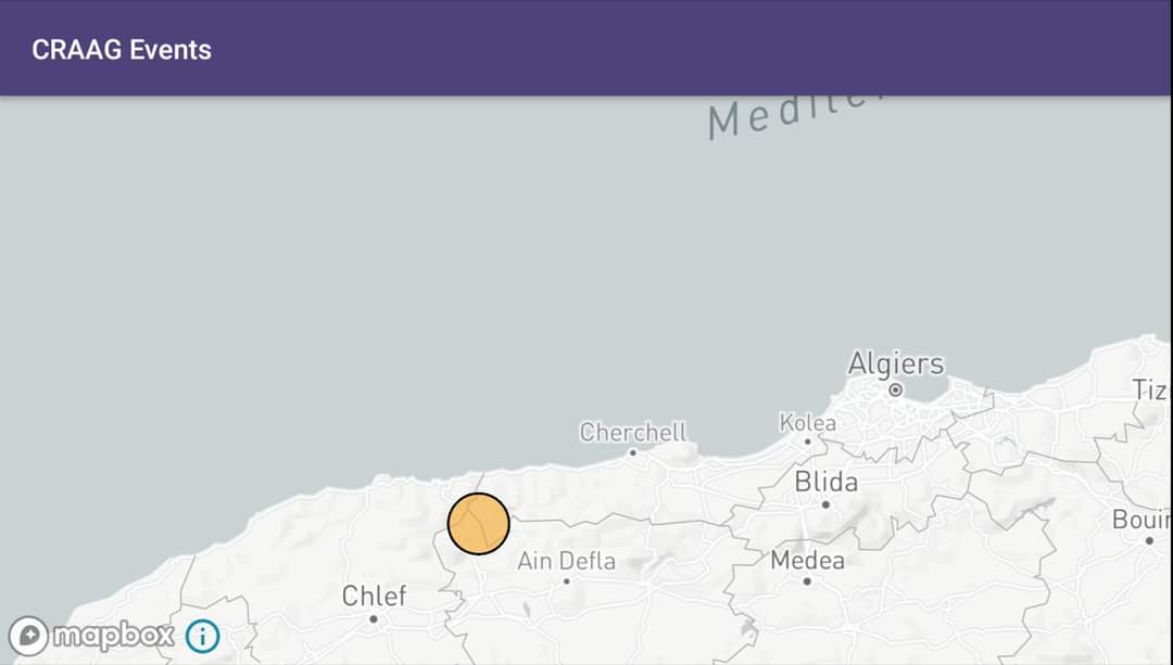 Secousse tellurique de 4.5 degrés au Sud-ouest de Tipaza