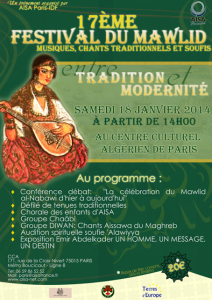  Association Internationale Soufie Alawiyya: 17 ème Festival du Mawlid à Paris